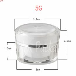 5G Mini Plastic Round Cream Bottle , 5CC Makeup Mask / Eye Sample Sub-bottling Empty Cosmetic Containerhigh qty