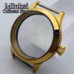 45mm gold plated case sapphire glass case fit ETA 6497 6498 Seagull ST36 movement