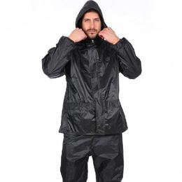 Motorcycle Black Adults Raincoat Waterproof Windbreaker Gift Gear Suit Men Outdoor Coat Pants Set Hiking wear 211025