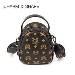 Designer Backpack Retro Flower Print Backpacks Portable Mini Shoulder Messenger Bags Soft Leather Mobile Phone Bag