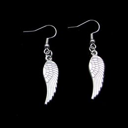 New Fashion Handmade 31*9mm Angel Wings Earrings Stainless Steel Ear Hook Retro Small Object Jewelry Simple Design For Women Girl Gifts