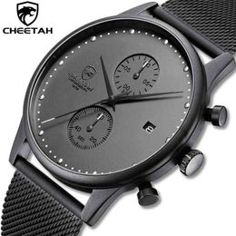 CHEETAH Brand Men Watches Chronograph Quartz Watch Men Stainless Steel Waterproof Sports Clock Watches Business reloj hombre 210804