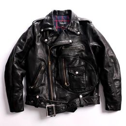 biker style clothing Canada - Men's Leather & Faux .DHL 2021 Batik Washed Horsehide Jacket,motor Biker Style Clothes,J22 Man Vintage Genuine Coat,