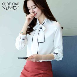 Blusas Mujer De Moda Blouse Women White Female Long Sleeves Shirt Fashion Embroidered Solid Bottoming D442 30 210415