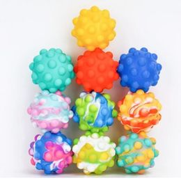 Tie dye rainbow figget bubble popper toys squishy ball sensory silicone finger fun push bubbles game educational stress relief balls squeeze toy kid xmas gift H91701