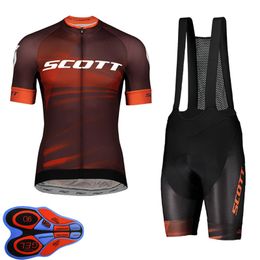 Mens Cycling Jersey set 2021 Summer SCOTT Team short sleeve Bike shirt bib pants sets Quick Dry Breathable Racing Clothing Size XXS-6XL Y21041052