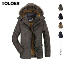 Mens Winter Jacket Thick Casual Outwear Jackets Male Fur Collar Windproof Waterproof Parkas Plus Size 7XL New Velvet Warm Coats Y1109