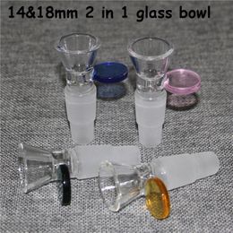 Wholesale Male 14mm 18mm hookah Glass Bowls Clear Black Pink Blue tobacco Bowl Bubble For Water Pipes Bongs Dab Rigs