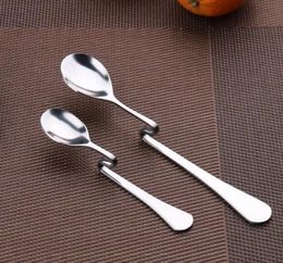 Style Bent Spoon Creative Straight Hanging Stainless Steel Dessert Stirring Spoons Coffee & Tea Tools