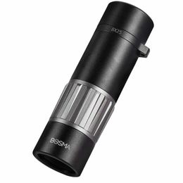 BOSMA 8x25 Mini Compact Telescope Waterproof Pocket Monocular With Clear Wide Field 18mm Large Eyepiece for Camping Travel