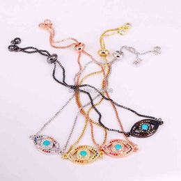 6PCS ZYZ-B5203 Trendy Eye For Women Micro Pave CZ Bead Turkish Charm Bracelet Fashion Jewelry Gift