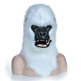 Mascot CostumesWhite orangutan Head Mascot Costume Can Move Mouth Head Suit Halloween