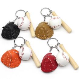 12pcs Baseball Keychain Party Favor Key Chains Sport Game Souvenir Fashion Men Outdoor Backpack Pendants Women Bag Decoration Baseballs Fans Gifts