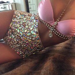 Push Up Underwire Glitter Crystal Diamonds Swimsuit High Waisted Bikini Brasileiro Women Summer Sexy Tight Bathing Suit 2 Piece Women's Swim