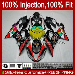 Injection Body For KAWASAKI NINJA ZX 6R 600CC 6 R 636 600 CC ZX6R 13 14 15 16 17 18 12No.44 ZX-636 ZX-6R ZX600 ZX636 2013 2014 2015 2016 2017 2018 OEM Fairing Kit glossy red