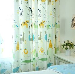 Customizable Simple Modern Children Curtain Nordic Lovely Cartoon Animals Curtain for Living Dining Room Bedroom 210712