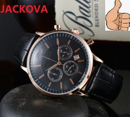 All Dials Working 43mm Quartz Chronograph Mens Watch Stopwatch Genuine Leather President Classic Generous business time crime premium clock wristwatch