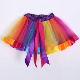 Ball Gown Miniskirt Women's Multicolour Tie-dye 3 Layered Elastic High Waist Short Skirt Fashion Adult Tutu Dancing 2021 Skirts