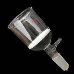 Lab Supplies Boro 3.3 Glass Buchner Filtering Funnel Frit, with 24/40 Standard Taper Inner Joint and Vacuum Serrated Tubulation 10mm Barb