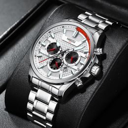 nibosi watches UK - Wristwatches Fashion NIBOSI Quartz Men Watches Stainless Steel Chronograph Sport Watch For Reloj Hombre