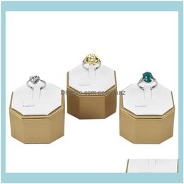 Packaging & Jewelrypcs Ring Display Stand Jewelry Brushed Pu Octagonal Box Decoration Pography Po Props White Pouches, Bags Drop Delivery 20