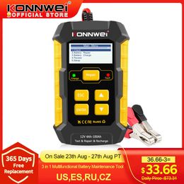 New KONNWEI Diagnostic Tools KW510 12V 5A Full Automatic Car Battery Tester Pulse Repair Charger Wet Dry Lead Acid Car Battery Repair Tool Agm Gel