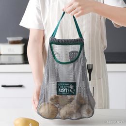 Fruits Mesh Bag Hanging Storage Kitchen Hollow Out Ventilation Garlic Vegetables Travel Organiser Bags