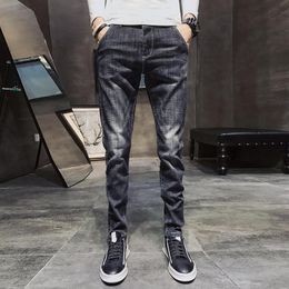 Spring Black Classic Fashion Designer Skinny Jeans Autumn Men Mens Casual High Quality Stretch Slim Fit Denim Trousers Men's