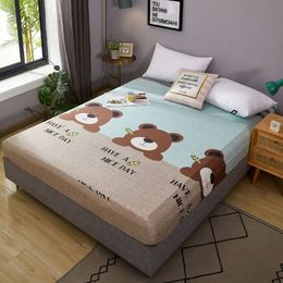 Cartoon Style 1Pc Fitted Bed Sheet ( Without Pillowcase )High Quality Household Bedding Bed Skirt Mattress Tight Bedspread F0077 210420