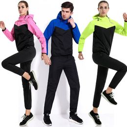 Two Pieces Set Women&men Suits Hooded Sweatshirt Outdoor Workout Clothes Couple Sports Yoga Running Burst Sweat Suit Sportswear Women's Piec