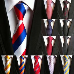 Fashion Silk 8cm Men's Tie Formal Business Executive Stripes Classic Neckties for Wedding Party Gifts