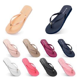 Style338 Tofflor Strandskor Flip Flops Kvinnor Grön Gul Orange Navy Bule Vit Rosa Brun Sommar Sandaler 35-38