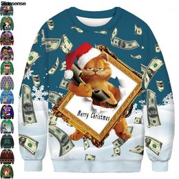 Men's Sweaters Ugly Christmas Sweater Men Women Funny Long Sleeve Pullover Holiday Party Xmas Jumper Tops Couple Sweatshirt