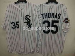Custom FRANK THOMAS 2005 WORLD SERIES Sewn Baseball Jersey WHT Stitch Any Name Number Men Women Youth baseball jersey