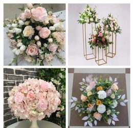 2021 Custom silk rose artificial flowers ball centerpieces head arrangement decor road lead for wedding backdrop table flower ball