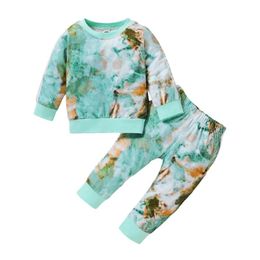 Clothing Sets Fall Baby Boy Clothes Winter Outfit 6-9 Months Tie-dye Colour Long Sleeve Top + Pants Toddlers 2PCS Set