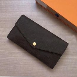 Модный женский кошелек-клатч, кожаные кошельки с застежкой, женский длинный классический кошелек с коробкой-картой