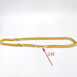 THAI BAHT Solid 24 K Stamp GOLD Chain AUTHENTIC FINISH NECKLACE Heavy Jewellery 10mm THICK TALL Cuban Curb link