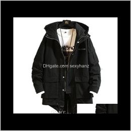 Outerwear & Coats Clothing Apparel Drop Delivery 2021 Camo Autumn Long Jacket For Men Winter Streetwear Embroidery Mens Youth Coat Loose Kore