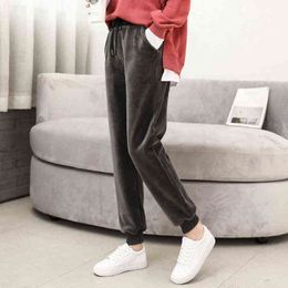 Women Autumn Gym Sweatpants Solid Thick Warm Winter Workout Fleece Trousers Female Sport Pants Casual Running Pantalones Mujer Y211115