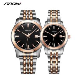 Sinobi Fashion Couple Watches Men's Women Business Luxury Famous Quartz Paired Wristwatch Hodinky Lovers Clock Relogio Masculino Q0524