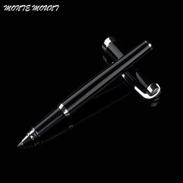 Gel Pens MONTE MOUNT High Quality Black Silver Rollerball Pen 0.7mm Ink Refill Metal Ballpoint For Student School Supplies