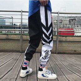 2021 New Men's Loose Harem Pants Streetwear Sport Casual Sweatpants Hip Hop Joggers Ankle Length Pants Trousers White Techwear X0723