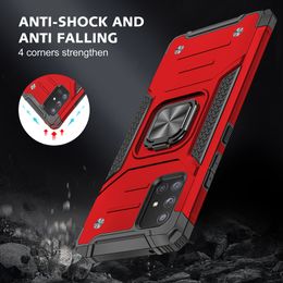 Magnetic Metal Finger Ring Stand Shockproof Cases For Samsung Galaxy A51 A71 5G A81 A91 A21s A30 A50 A70 A10s A20s A41 Back Cover