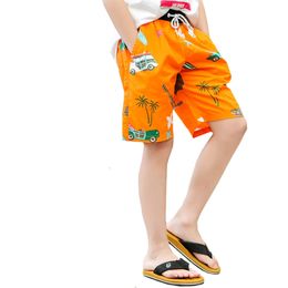 7-15Yrs Summer Teenage Big Swimming Boys Beach Children's Swimsuit Clothing Cartoon Car Shorts 210417