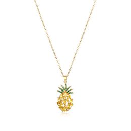 Pendant Necklaces Fashion Jewellery Pineapple Female Titanium Steel Sweet Clavicle Zircon Jewellery Creative For Women