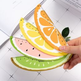 Trä 15cm Söt Kawaii Frukt Straight Linjal Skolkontor Tillbehör Tecknad Bokmärken Planner Tillbehör Studentpris Gåva JY0466