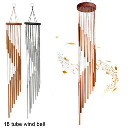 handmade wind chimes UK - Decorative Objects & Figurines Nordic Wind Chimes Metal Bells Classic Handmade Ornament Garden 18 Tubes Patio Outdoor Wall Hanging Home Deco