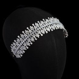 Hair Clips & Barrettes YCDZSWWL Full Zircon Crown Bride Headpieces Sparkling Tiaras Crystal Headbands Wedding Accessories For Women