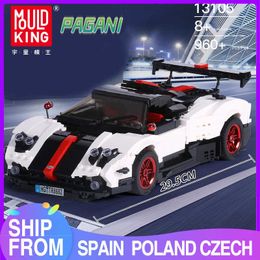 Mould King Creative Toys High-Tech The Paganis Zonda Cinque Roadster car Model Building Blocks Bricks Kids Toys Birthday Gifts X0902